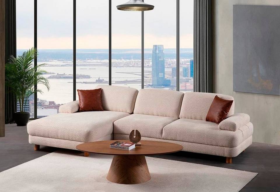 Hanah Home Hörn Bäddsoffa Nice Left, beige från Hanah Home, bild 5