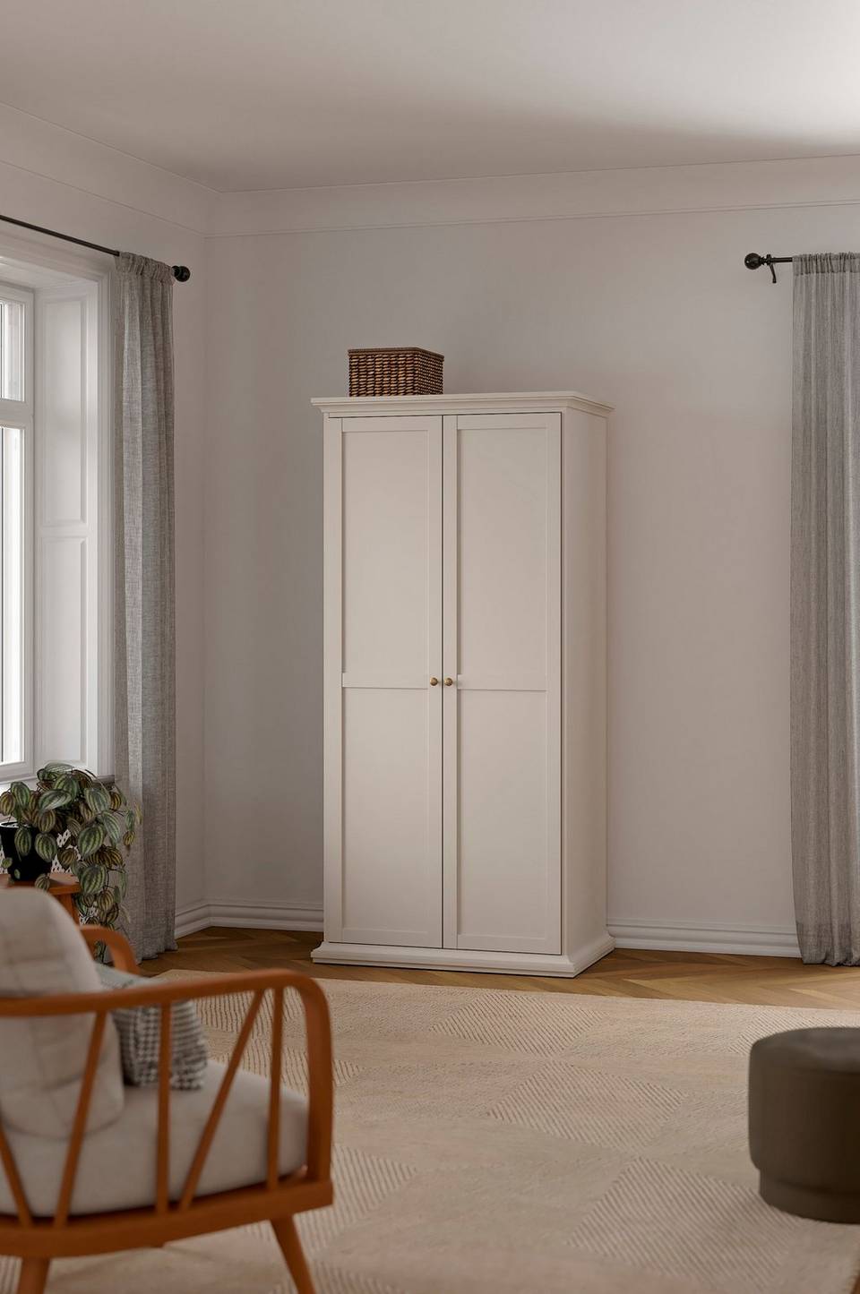 Tvilum Paris Garderob med 2 dörrar, beige från Tvilum, bild 5