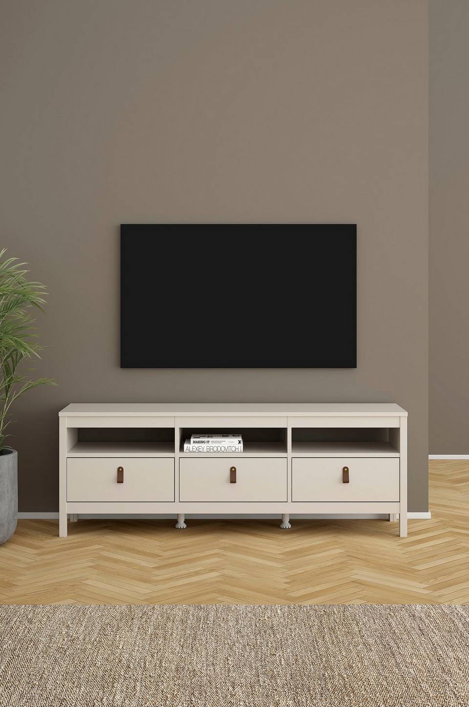 Tvilum Madrid TV-möbel 3 lådor, beige från Tvilum, bild 5