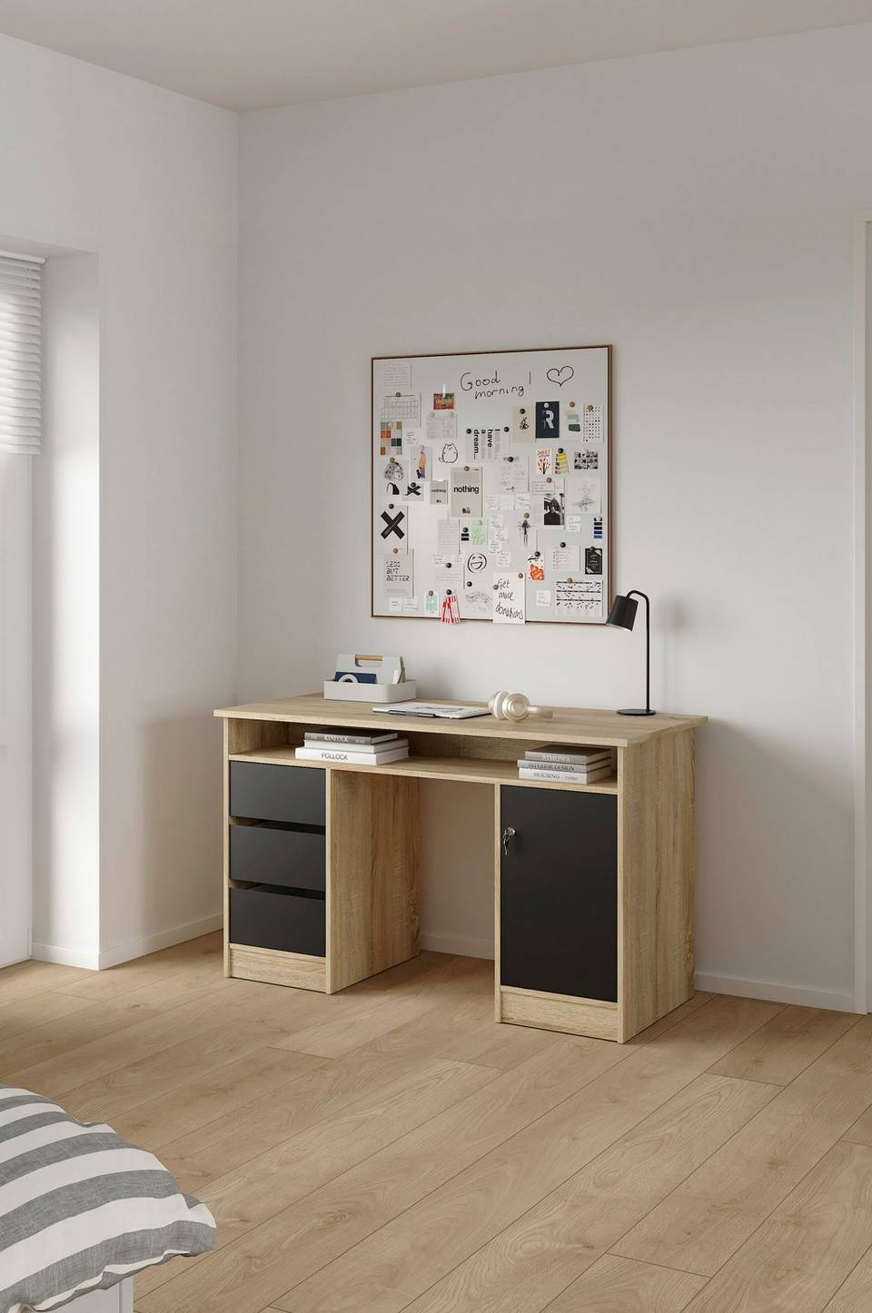 Tvilum Function Plus Desk 1 dörr + 3 lådor, brun från Tvilum, bild 5
