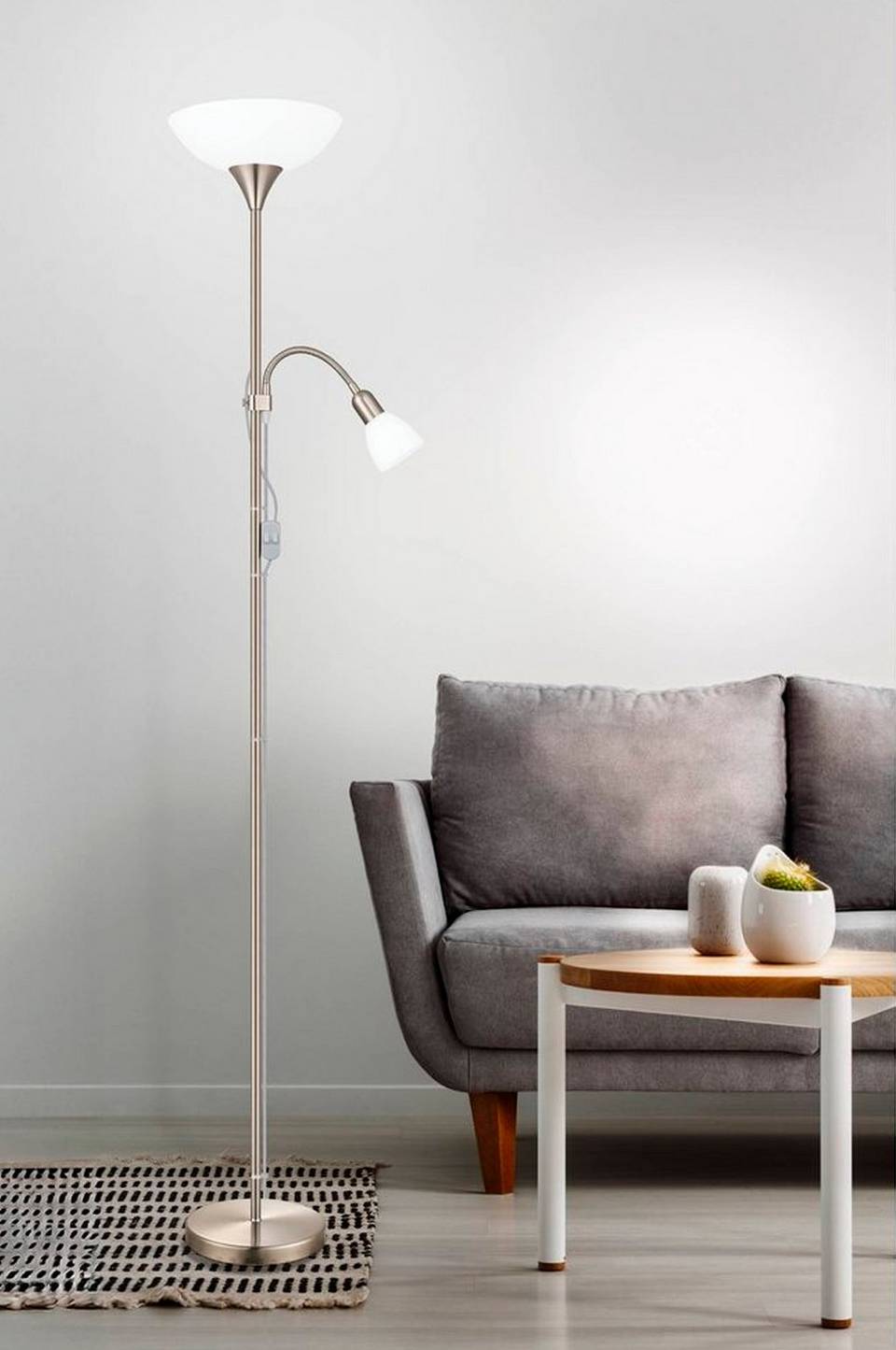 EGLO Golvlampa Up 2 With Reading Light, vit från EGLO, bild 5