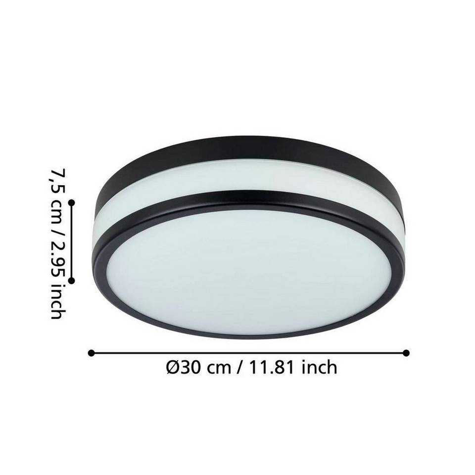 EGLO Vägg-/taklampa LED Palermo 295 mm, svart/vit, svart från EGLO, bild 5