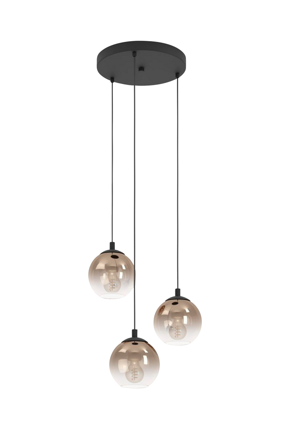 EGLO Takpendel Ariscani Round Svart/koppar, 3 lampor, svart från EGLO, bild 5