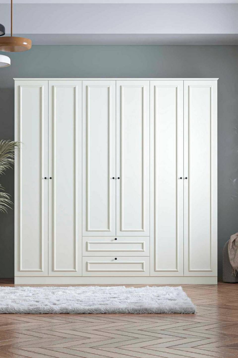 Hanah Home Garderob Linea 6 Doors, vit från Hanah Home, bild 5