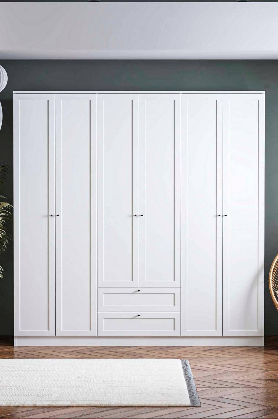 Hanah Home Garderob Terra 6 Doors Large, vit från Hanah Home, bild 5
