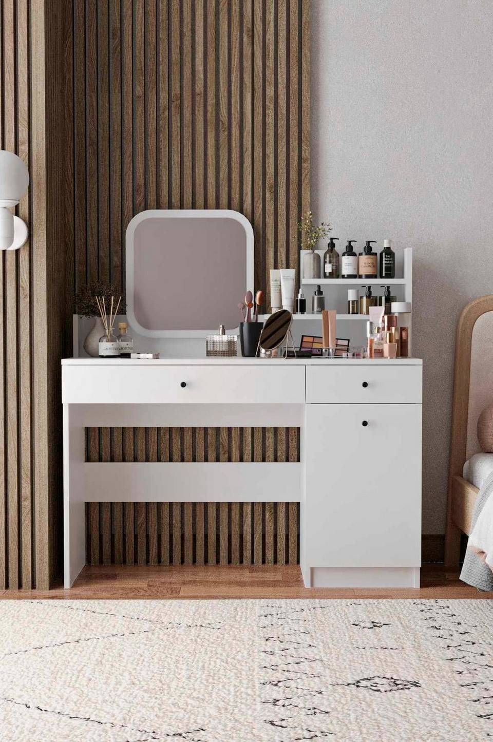 Hanah Home Make Up Table Harmony Square, vit från Hanah Home, bild 5