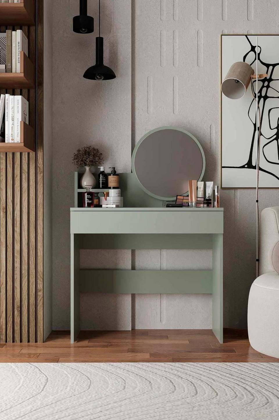 Hanah Home Make Up Table Harmony Mini Round, grön från Hanah Home, bild 5