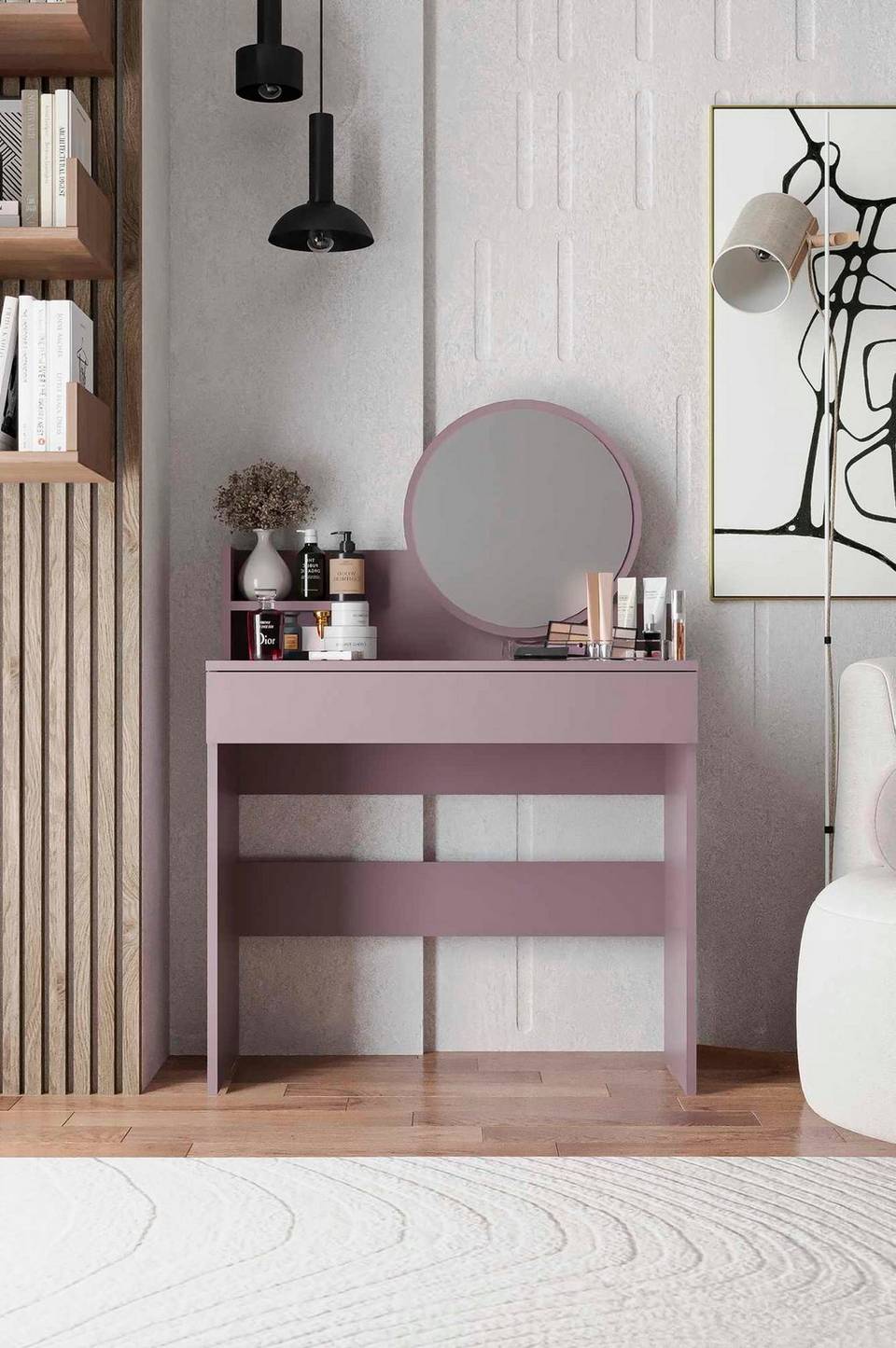 Hanah Home Make Up Table Harmony Mini Round, grå från Hanah Home, bild 5