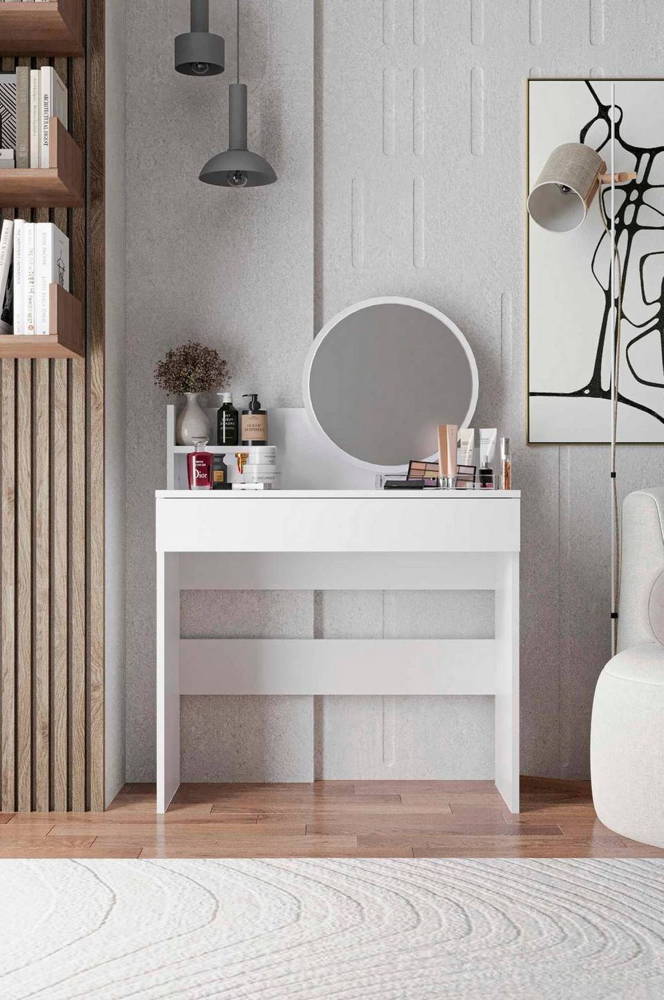 Hanah Home Make Up Table Harmony Mini Round, vit från Hanah Home, bild 5