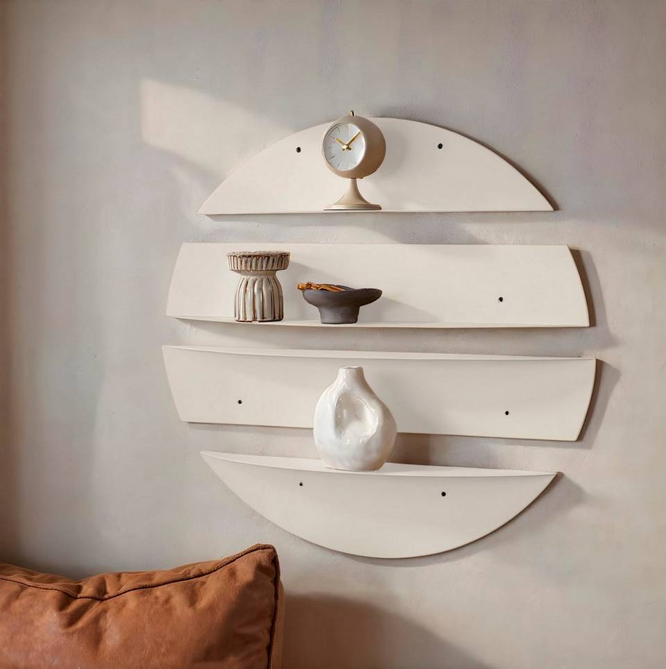 Hanah Home Dekorativ vägghylla i metall Sena, beige från Hanah Home, bild 5