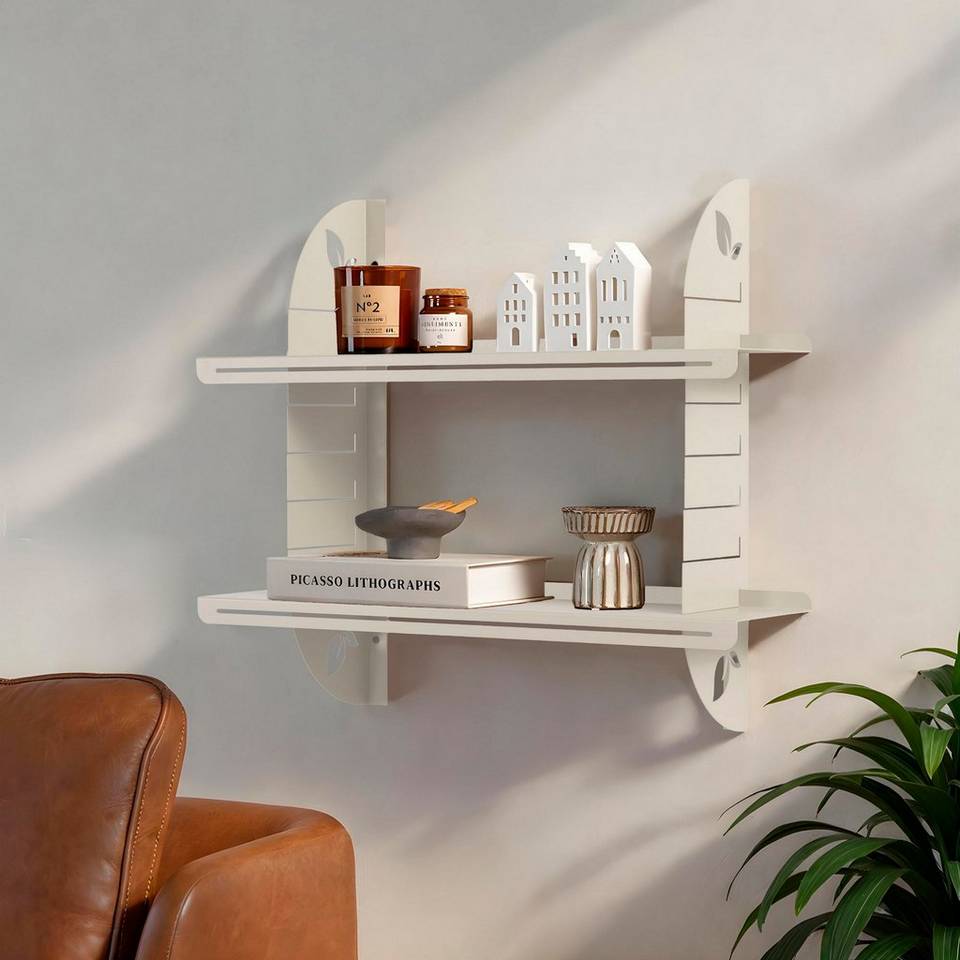 Hanah Home Dekorativ vägghylla i metall Lena, beige från Hanah Home, bild 5