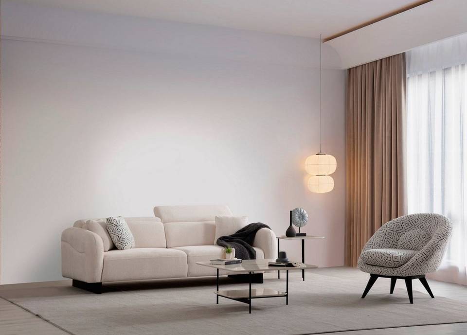 Hanah Home 3-sits soffa Caprice, vit från Hanah Home, bild 5