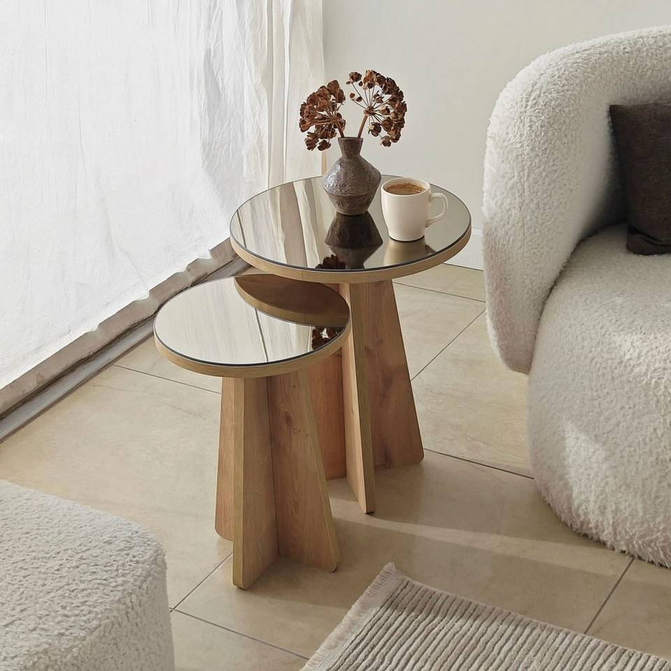 Hanah Home Sidobordsuppsättning Luna, beige från Hanah Home, bild 5