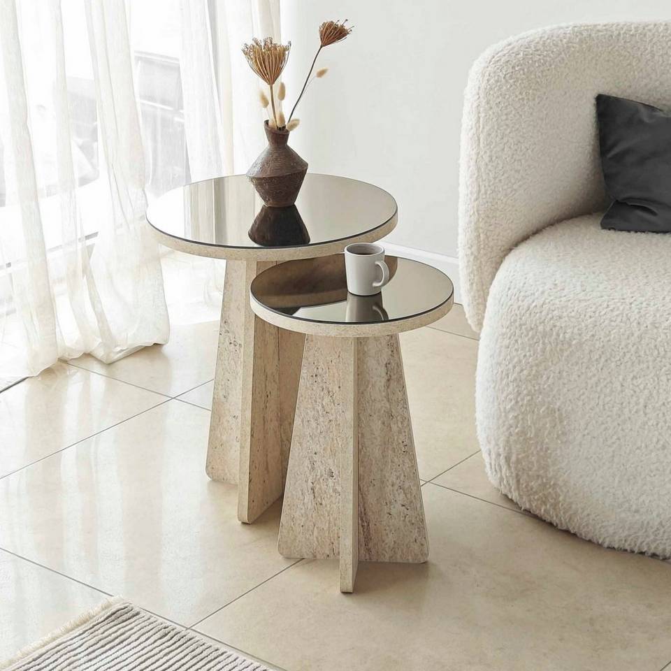 Hanah Home Sidobordsuppsättning Luna, beige från Hanah Home, bild 5