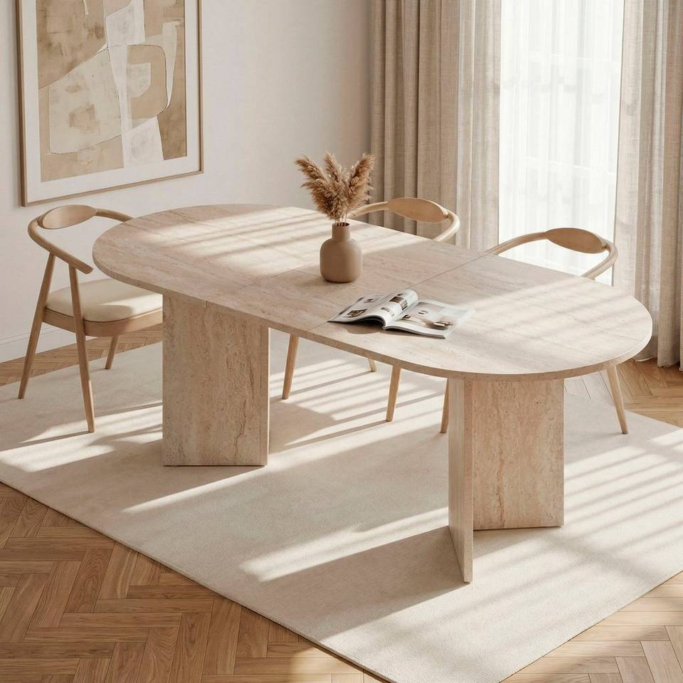 Homitis Utdragbart matbord Sorell 160-200 x 90 cm, beige från Homitis, bild 5
