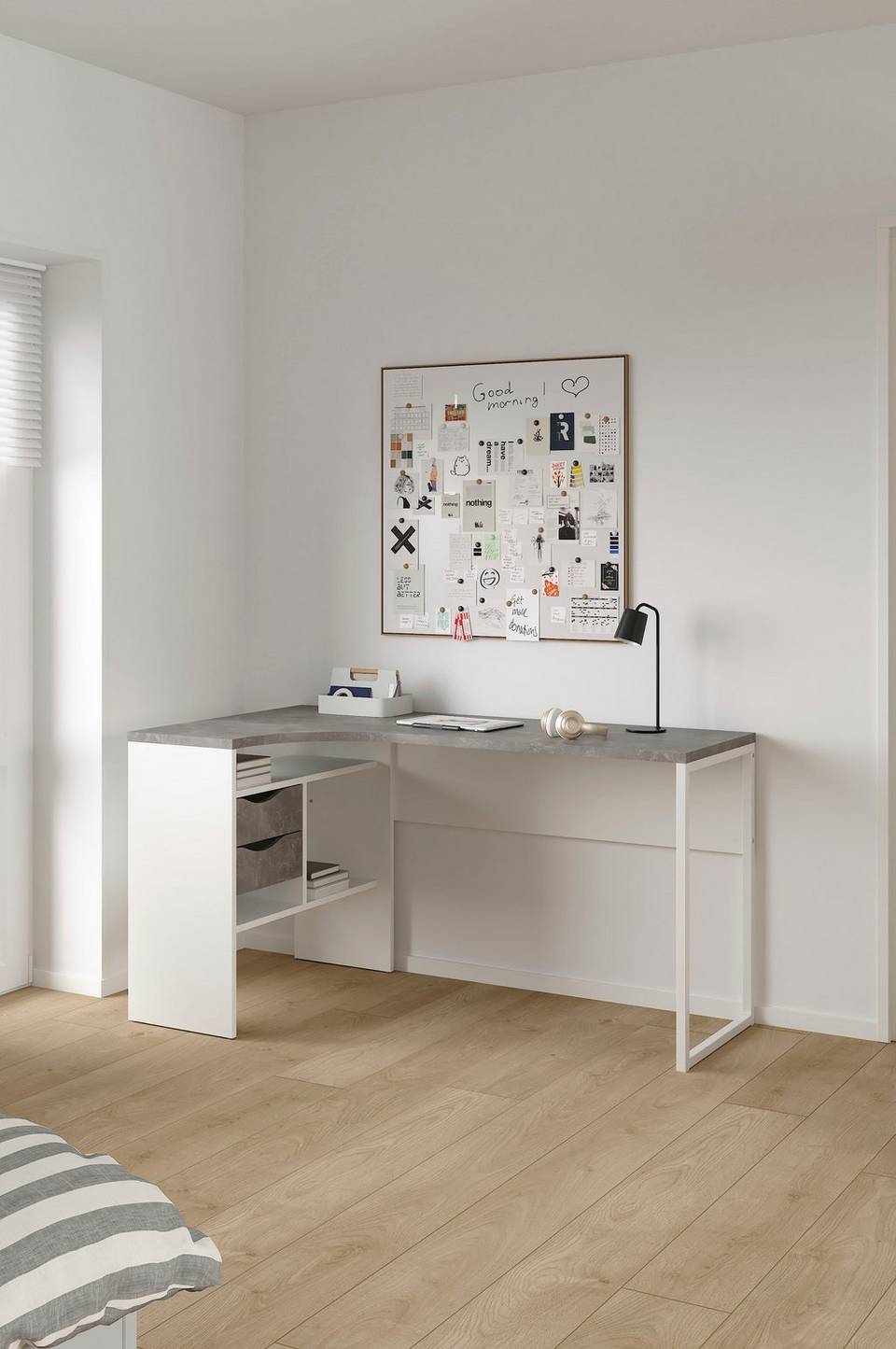 Tvilum Funktion Plus-skrivbord med 2 lådor, vit från Tvilum, bild 5