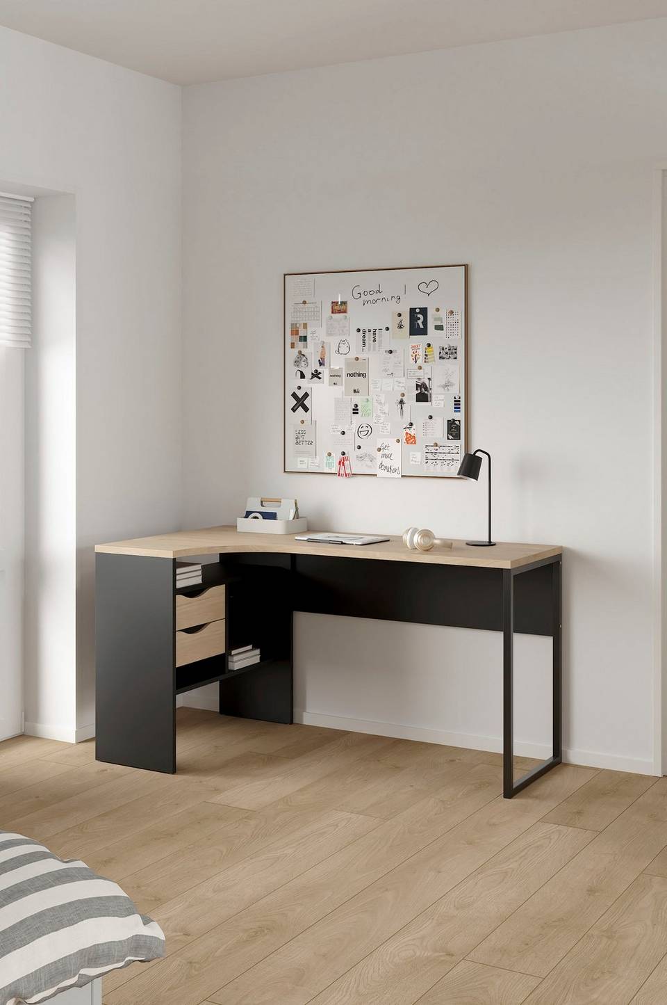 Tvilum Funktion Plus-skrivbord med 2 lådor, svart från Tvilum, bild 5
