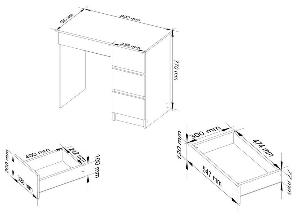 AKORD Akord A-7 datorskrivbord med högerlayout, flerfärgad från AKORD, bild 5