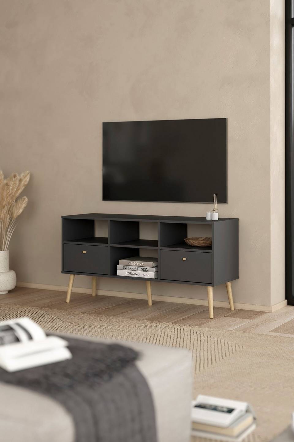 Tvilum Bodo TV-bänk med 2 lådor, grå från Tvilum, bild 5