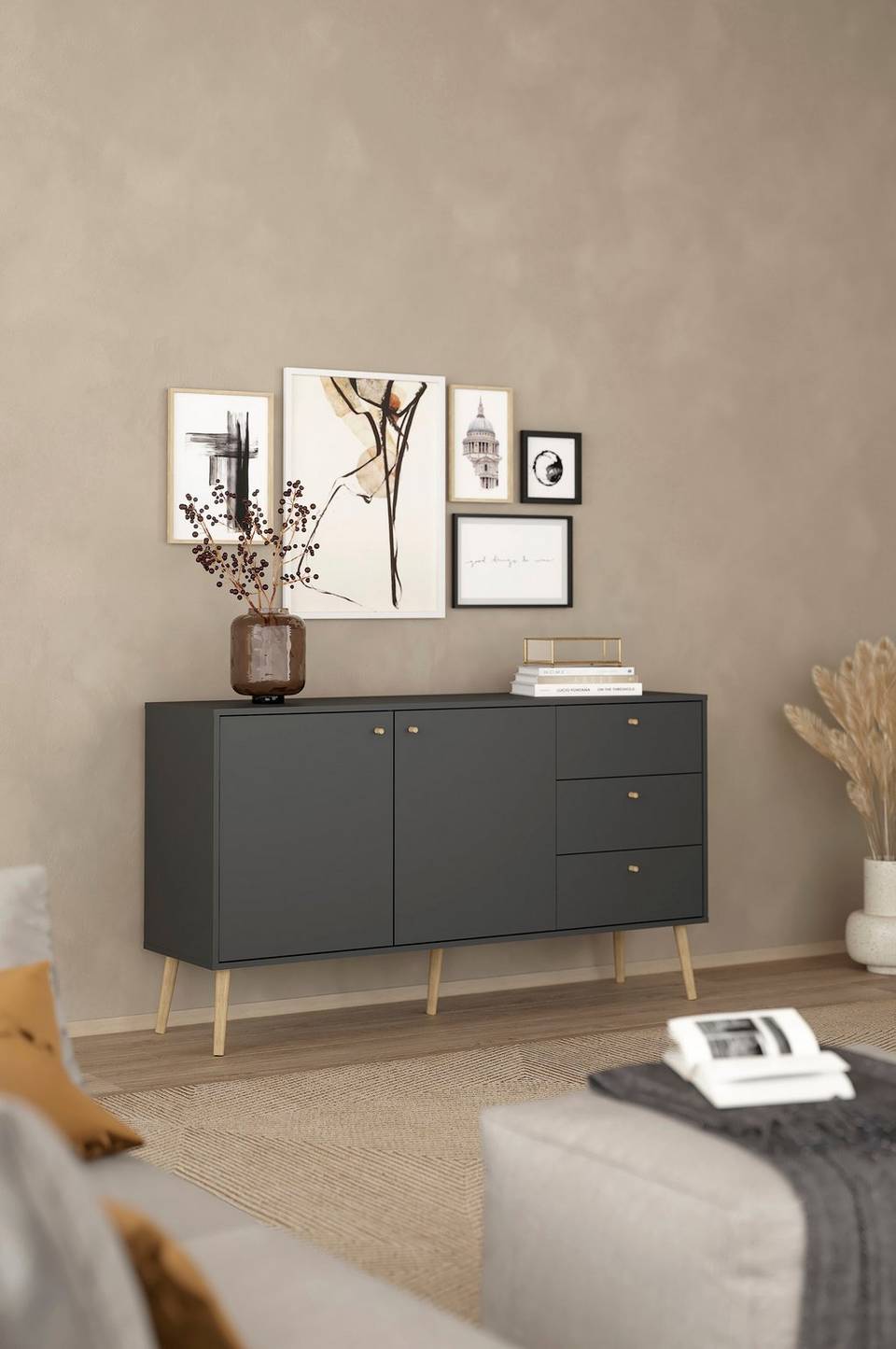 Tvilum Bodo Sideboard 2 dörrar + 3 lådor, grå från Tvilum, bild 5