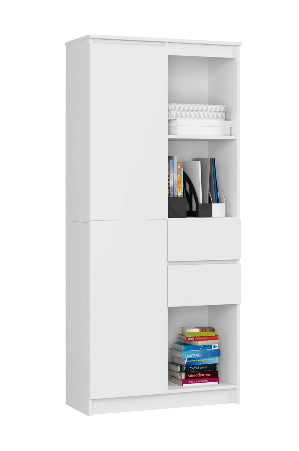 AKORD Akord bokhylla med 1 dörr och 2 lådor, vit från AKORD, bild 5