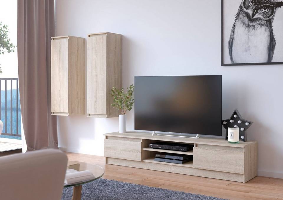 AKORD Akord vardagsrumsmöbel med vitrinskåp och " Tv "-stativ, brun från AKORD, bild 5