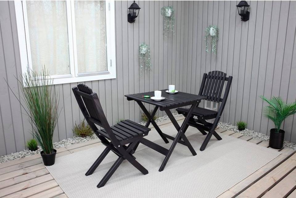 LifestyleGarden Utemöbelgrupp " Ekerö " bord, 2 stolar, svart, svart från LifestyleGarden, bild 5