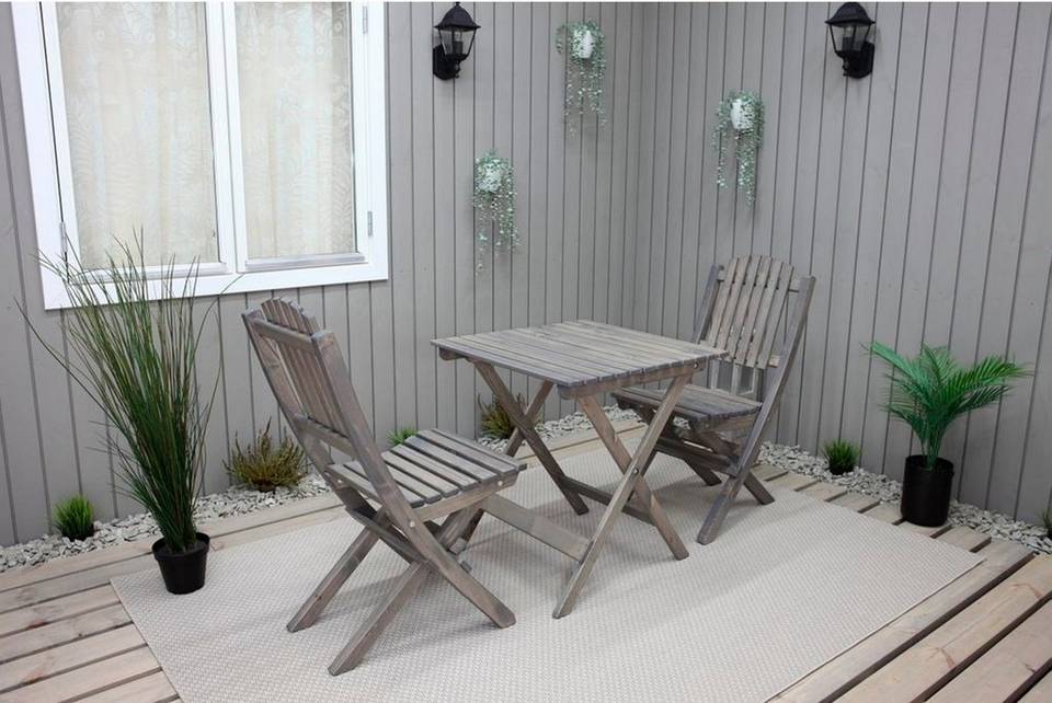 LifestyleGarden Utemöbelgrupp " Ekerö " bord, 2 stolar, grå, grå från LifestyleGarden, bild 5