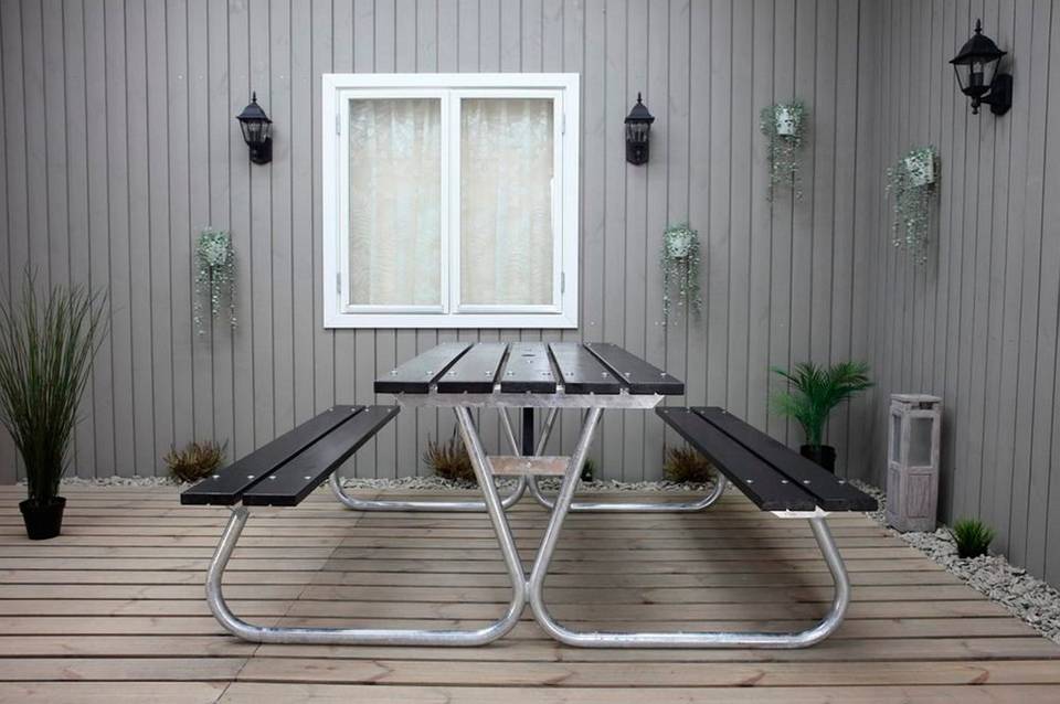 LifestyleGarden Picknickset Bastant Metall Utan ryggstöd, svart, svart från LifestyleGarden, bild 5