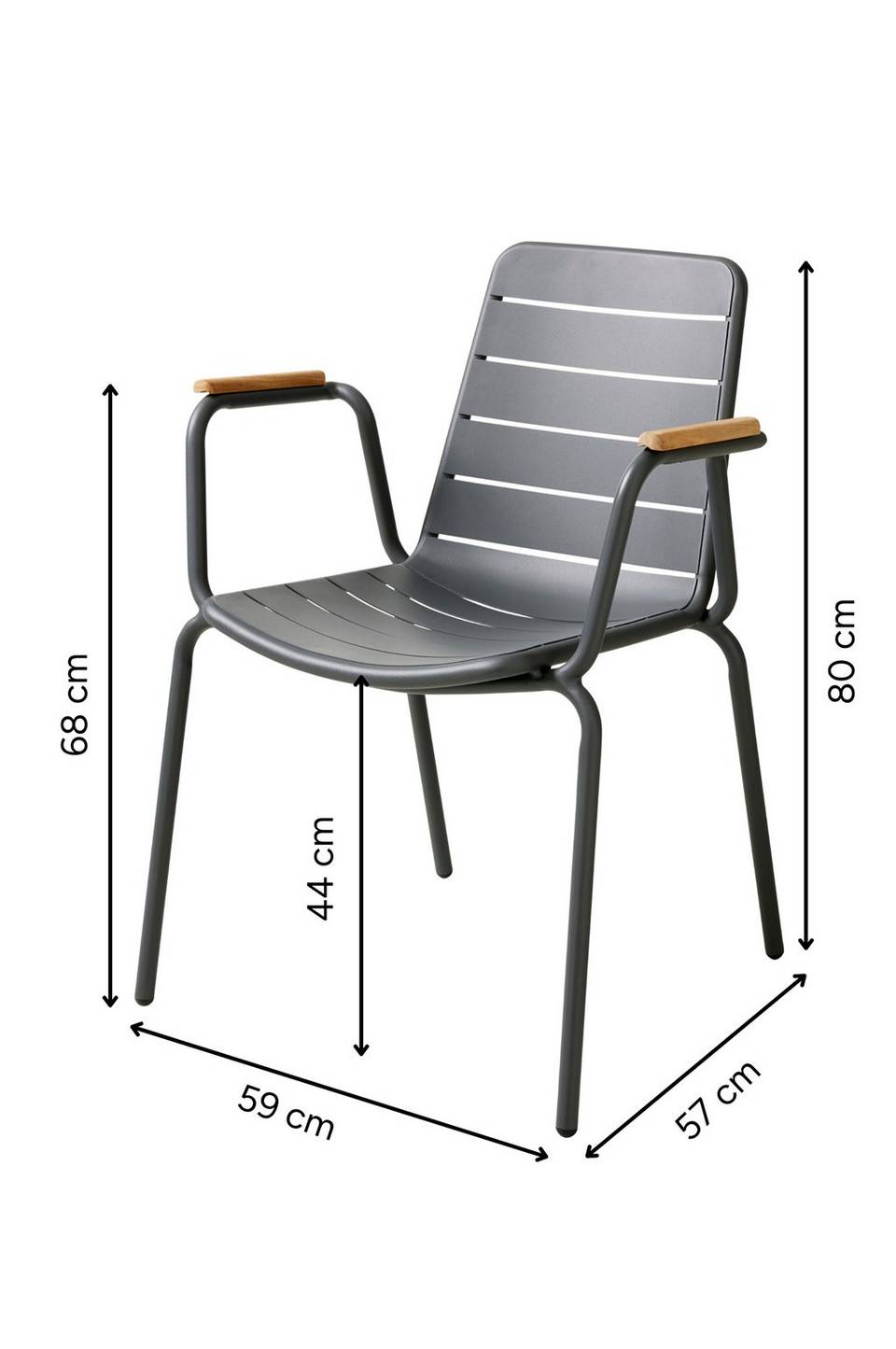 Cinas Parc-stol, antracit/teak, grå från Cinas, bild 5