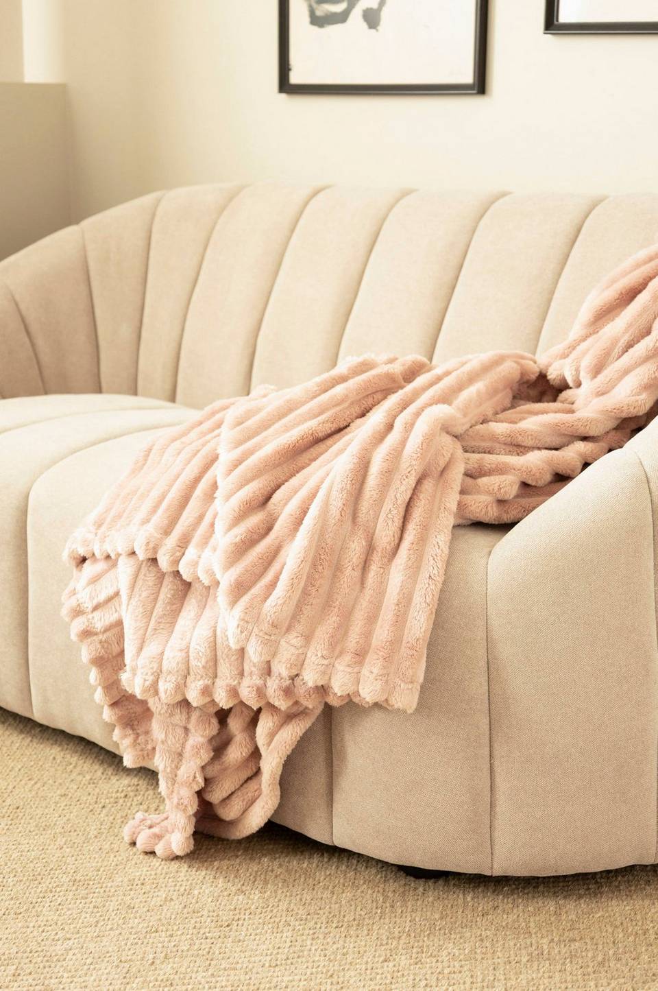 KM Home Filt Stripe, rosa från KM Home, bild 5