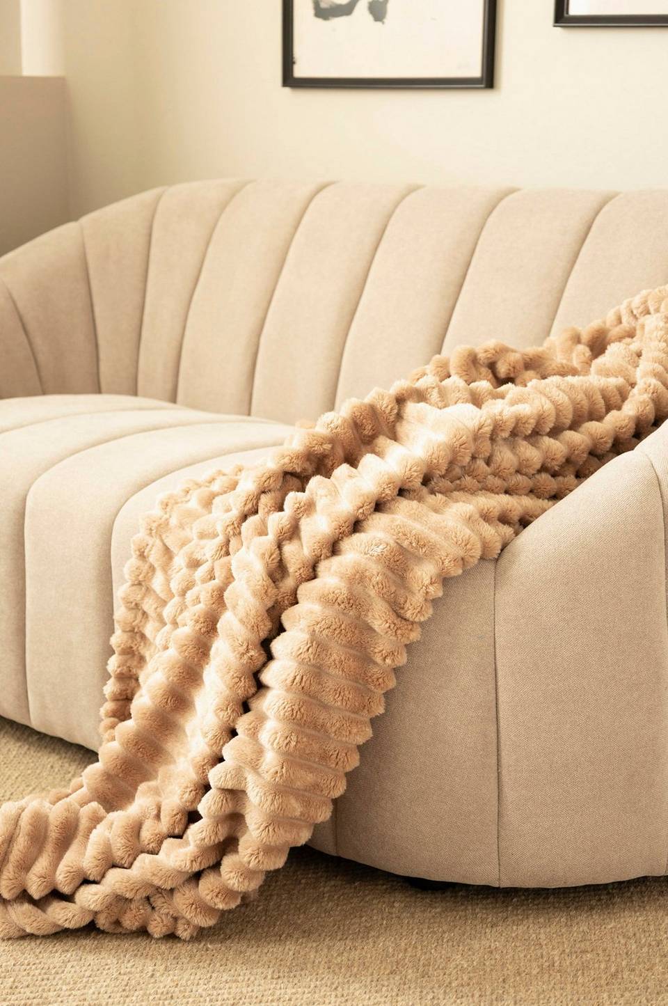 KM Home Filt Stripe, beige från KM Home, bild 5