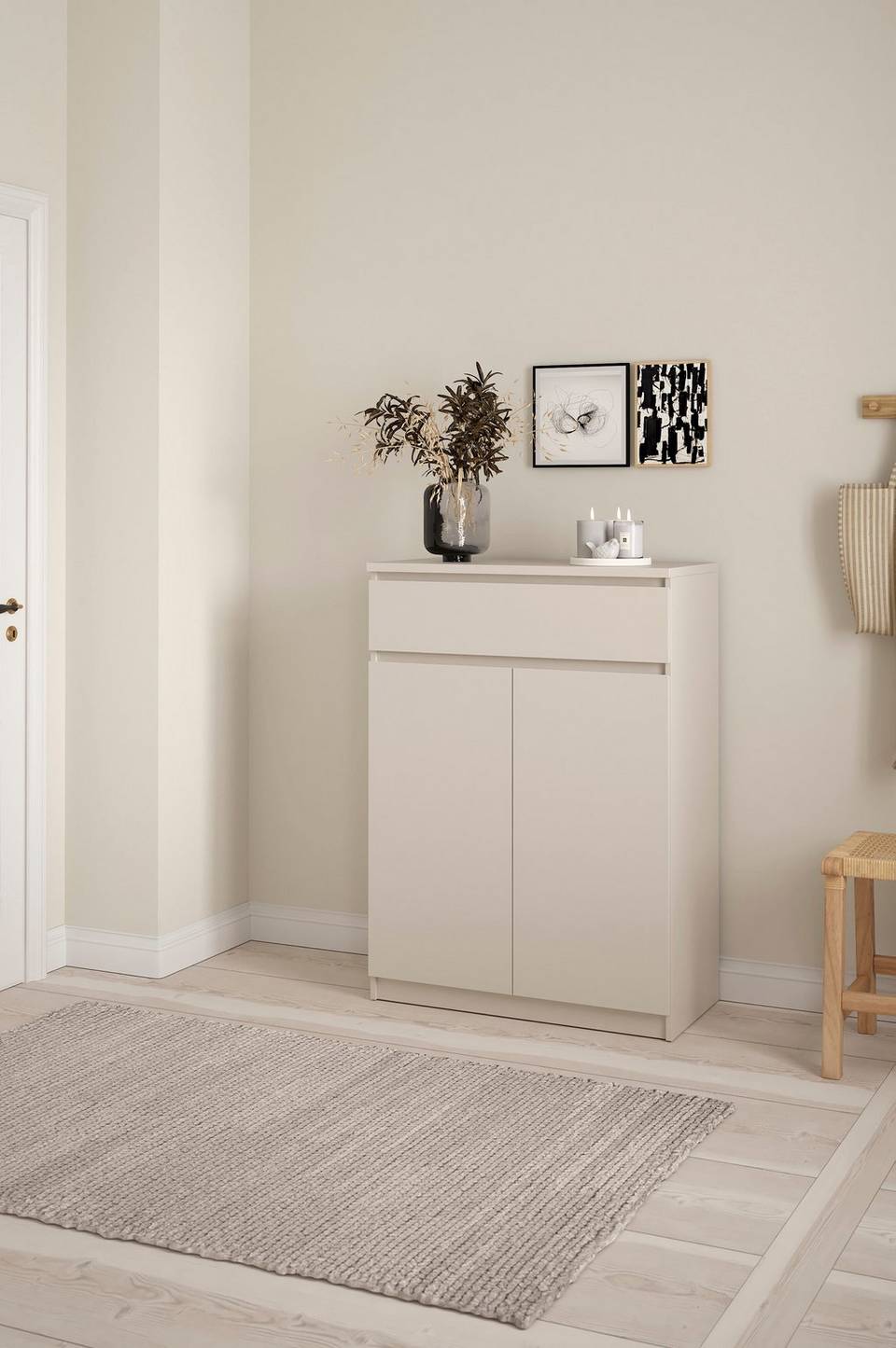 Tvilum Naia Skoskåp med 2 dörrar + 1 låda, beige från Tvilum, bild 5