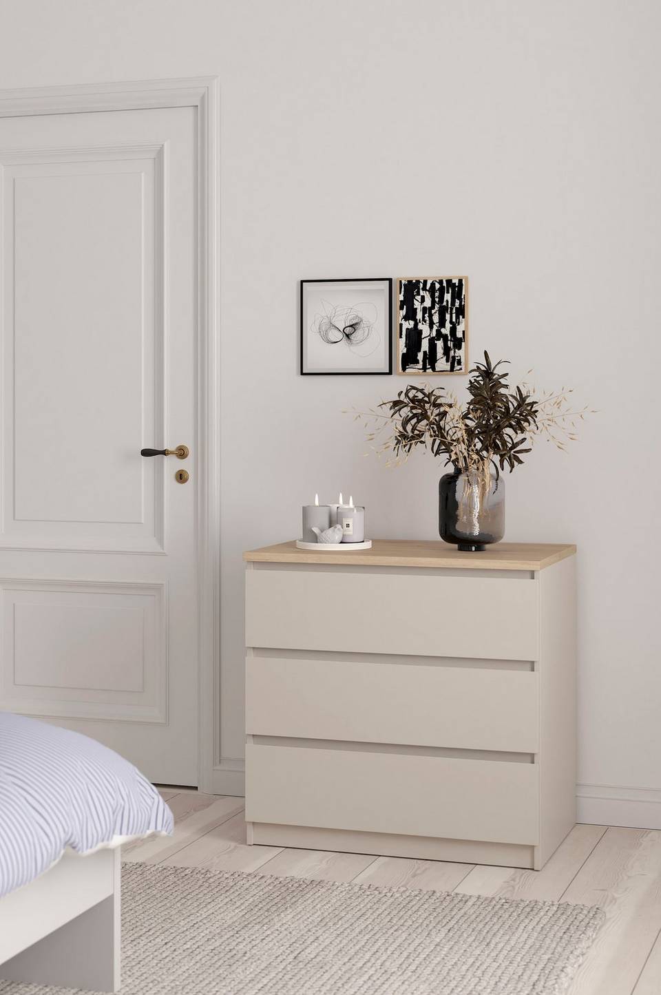 Tvilum Naia byrå med 3 lådor, beige från Tvilum, bild 5