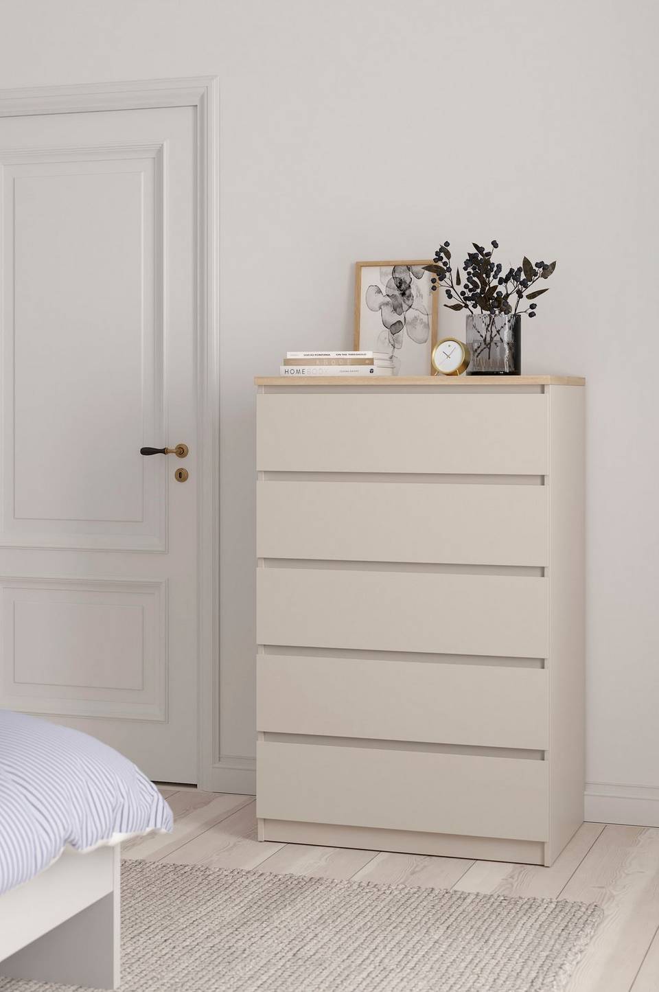 Tvilum Naia byrå med 5 lådor, beige från Tvilum, bild 5