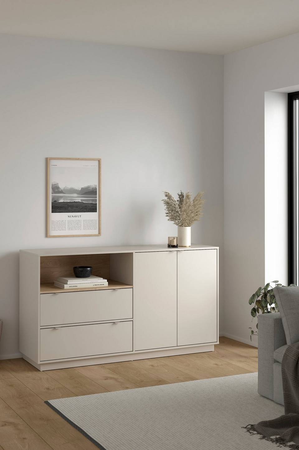 Tvilum Cube Sideboard med 2 dörrar och 2 lådor, beige från Tvilum, bild 5