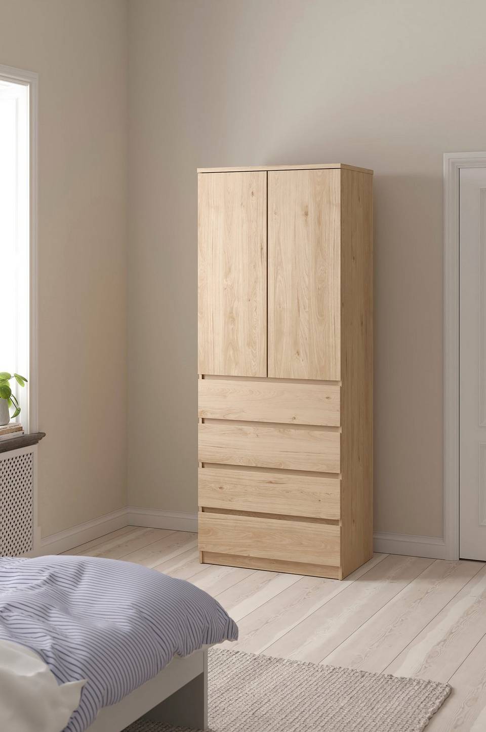 Tvilum Naia Garderob med 2 dörrar + 4 lådor, brun från Tvilum, bild 5