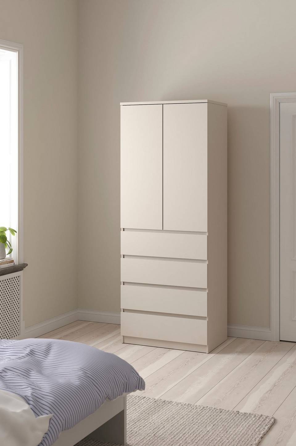 Tvilum Naia Garderob med 2 dörrar + 4 lådor, beige från Tvilum, bild 5