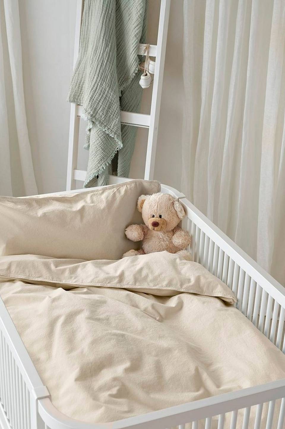 Borganäs of Sweden Påslakan till barnsäng Humble, beige från Borganäs of Sweden, bild 5