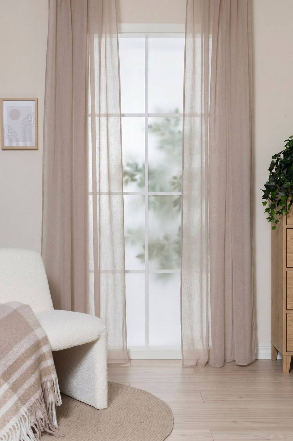 KM Home Alice -gardiner, 2-pack, beige från KM Home, bild 4