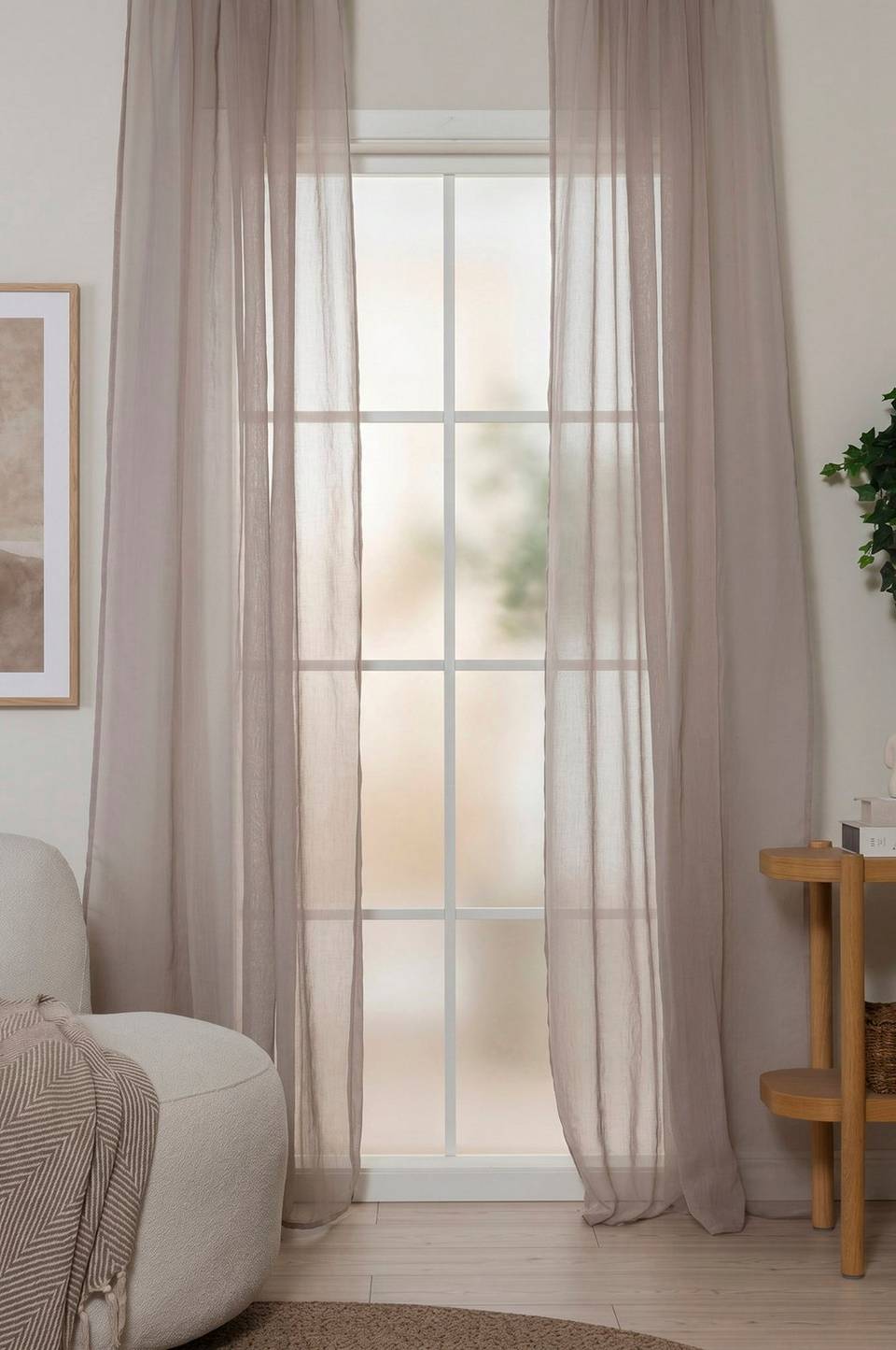 KM Home Lisa -gardiner, 2-pack, beige från KM Home, bild 4