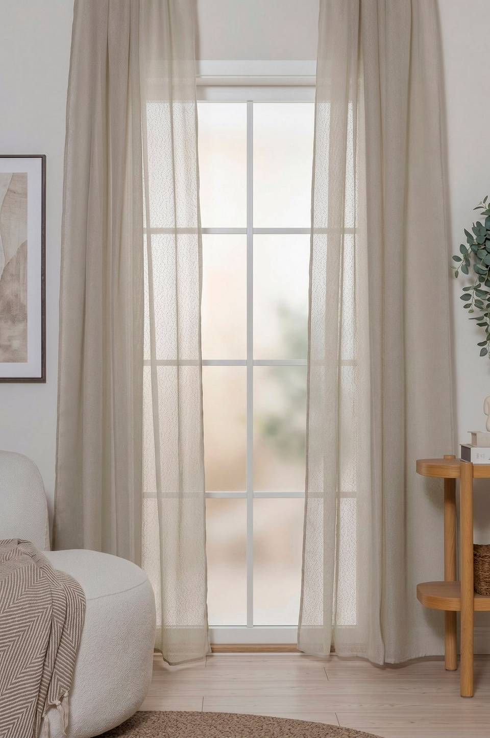 KM Home Alma -gardin, 2-pack, beige från KM Home, bild 4