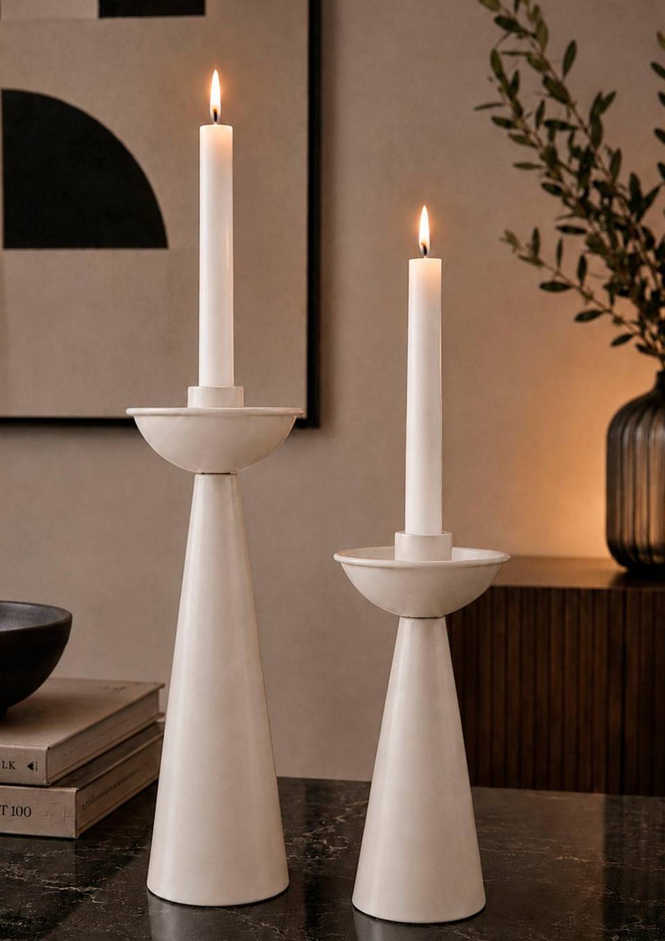 Zelected by Houze Ljusstake Sandstone Luxe, set om 2 st., beige från Zelected by Houze, bild 5