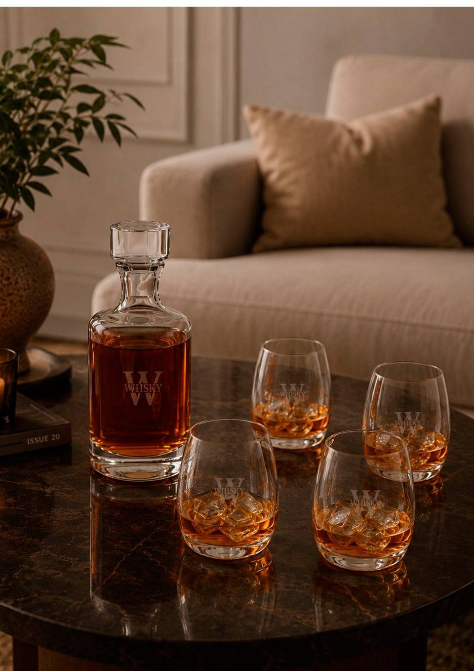 Zelected by Houze Set/ Whiskykaraff Highland/Whiskyglas Elite 4-pack, transparent från Zelected by Houze, bild 5