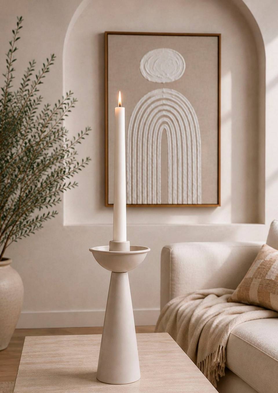 Zelected by Houze Ljusstake Sandstone Luxe Medium, beige från Zelected by Houze, bild 5
