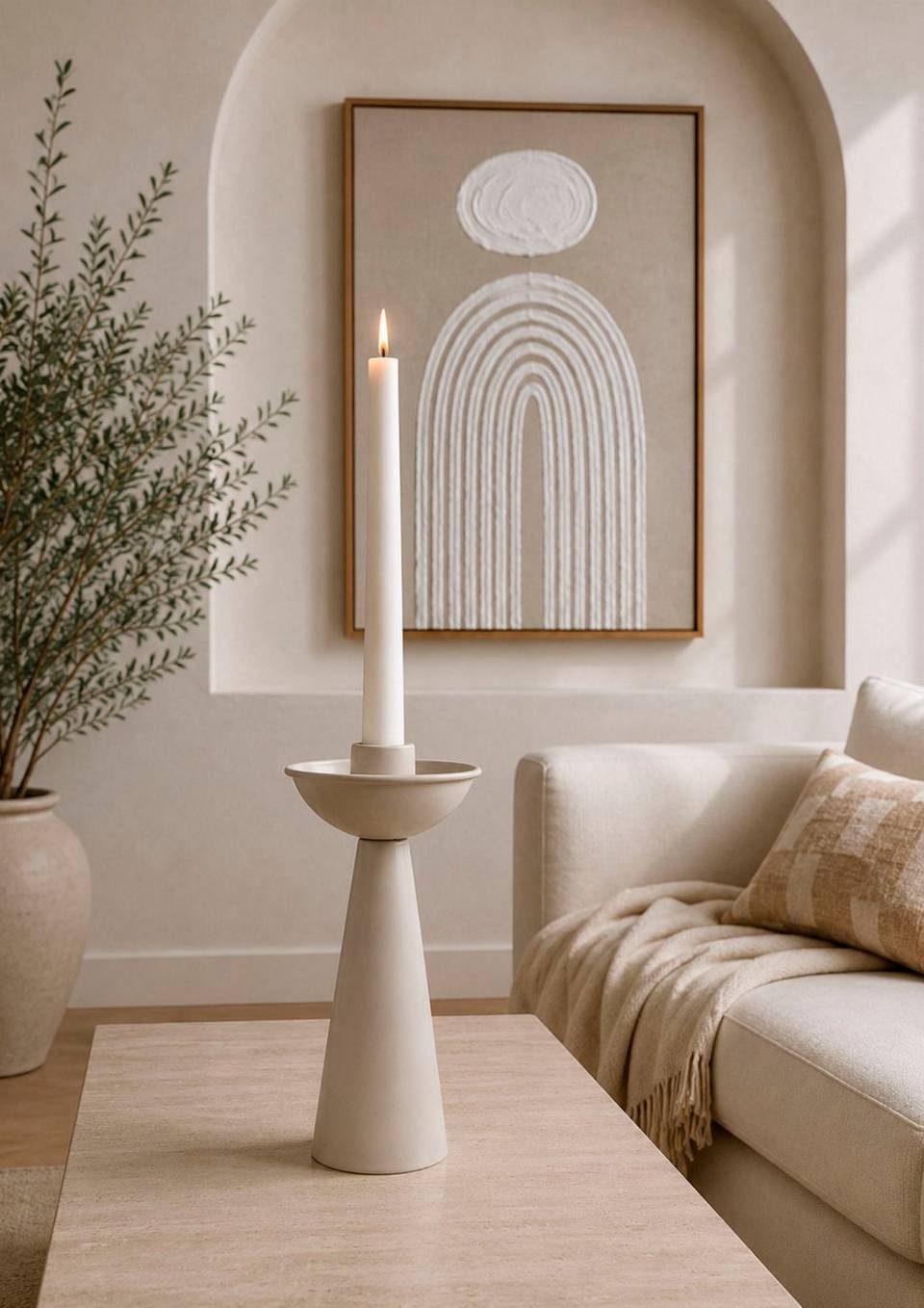 Zelected by Houze Ljusstake Sandstone Luxe Grand, beige från Zelected by Houze, bild 5