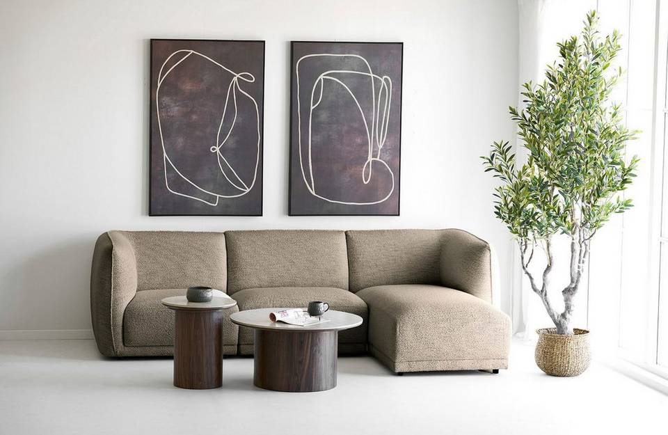 House Nordic Loungesoffa Noor Mix, högervänd, 2 kuddar, brun från House Nordic, bild 5