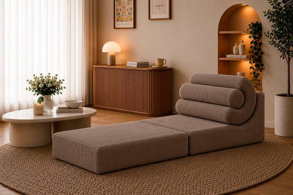 Hanah Home 1-sitsig bäddsoffa Duorelax, grå från Hanah Home, bild 5