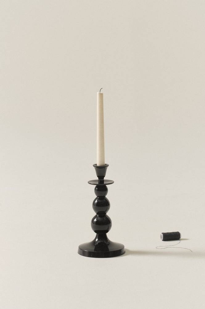 TUREHOLM ljusstake Svart blank