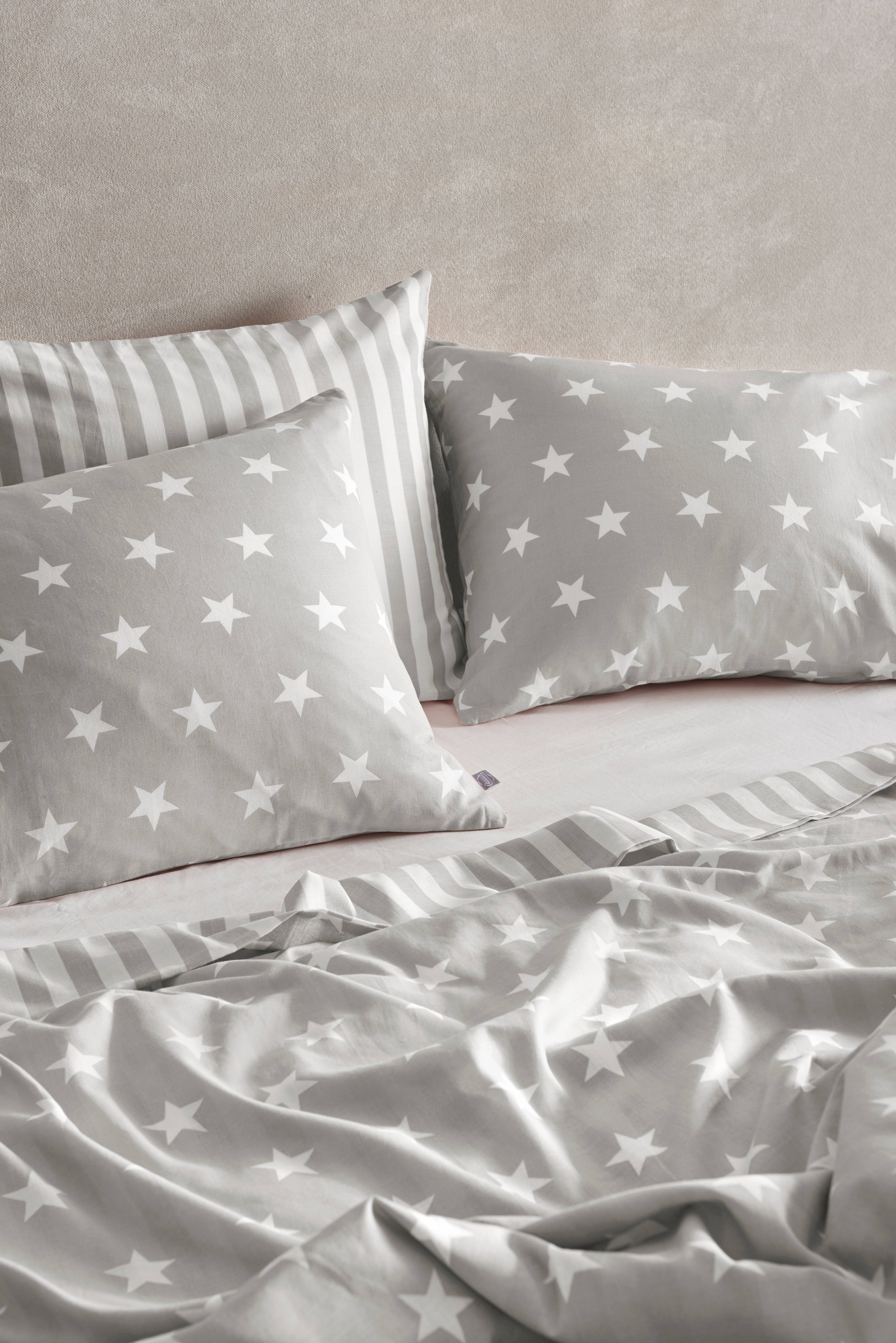 STARS & STRIPES sengesæt 6 dele - Grå - Sengetøj Jotex